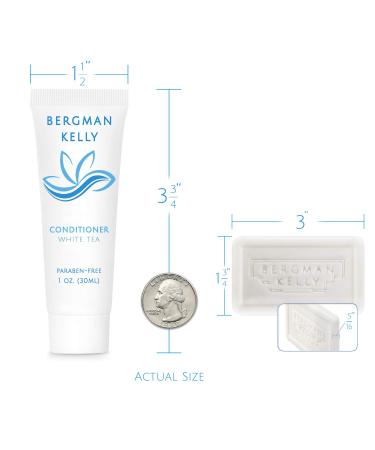 BERGMAN KELLY Rectangular Hotel Soap Bars Shampoo & Conditioner Set - White Tea 1 oz (150 pc) - Mini Travel Toiletries & Bulk Amenities - Buy Online on GoSupps.com