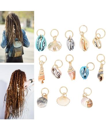 Nikou Hair Zoprings multi -purpose Dreadlocks Jewelry Dreadlocks Ring Shell Hairring DIY hair jewelry Accessories Easy to use hair Dreadlocks accessories 13 pieces fashion for women and girls