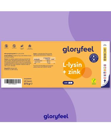 Buy L-Lysine 400 Vegan Capsules - 1000 mg Essential Amino Acid with Zinc for Immune & Skin Health - Herbal Fermentation - Fast International Shipping - Buy Online on GoSupps.com