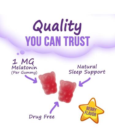 Nature's Nutrition Kids Sleep Gummies 2mg - Children's Sleep Gummy with Melatonin Non-Habit Forming Works with Natural Sleep Cycle Supports Calm & Drug-Free Natural Berry Flavor 60 Gummies - Buy Online on GoSupps.com