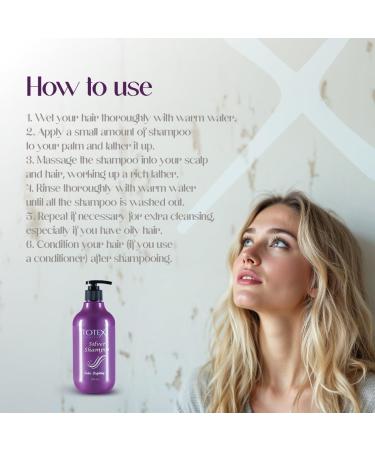  Totex TOTEX Silver Hair Shampoo 500ml | Purple Brightening Shampoo For Blonde - Buy Online on GoSupps.com