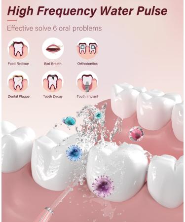 YaFex Portable Water Flosser - Rechargeable Oral Irrigator with DIY Mode & 5 Tips (Pink) | Travel-Friendly Teeth Cleaning - Buy Online on GoSupps.com
