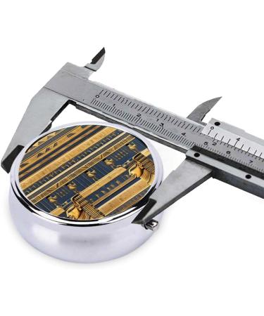 Egyptian Pharaonic Frescoes Round Pill Box - 3 Compartment Portable Travel Organizer - Buy Online on GoSupps.com
