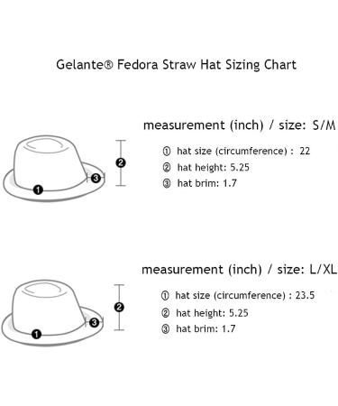 Gelante Summer Fedora Panama Straw Hat - Navy (L/XL) with Black Band - Buy Online on GoSupps.com
