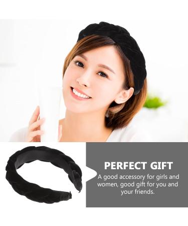 Braided Padded Headband for Women - Vintage Wide Black Hairband | International Shipping - Buy Online on GoSupps.com