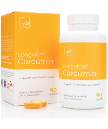 Longvida Curcumin 400mg x 90 Capsules - Authorised UK Supplier - 285x Increased Bioavailability - Natural Curcumin Supplement Vitality Pro
