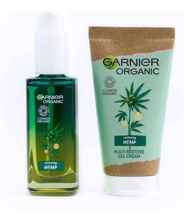 Garnier Restoring Hemp Collection Gift Set with Organic Hemp Soothing Face Oil and Gel Face Cream Skincare Gift for her for Men & Women Vegan & Organic Products - Buy Online on GoSupps.com