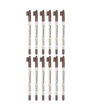 PLAFOPE 12pcs Eyebrow Pencil with Brush Eyebrow Pen Brow Pencil Brush Brow Pen Brush Plastic Coffee