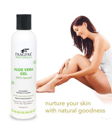 FRAGFRE All-Natural Aloe Vera Gel 8 oz (2-Pack) - 100% Natural Soothing Gel for After Sun Care - Fragrance-Free, Vegan, Gluten-Free - Buy Online on GoSupps.com