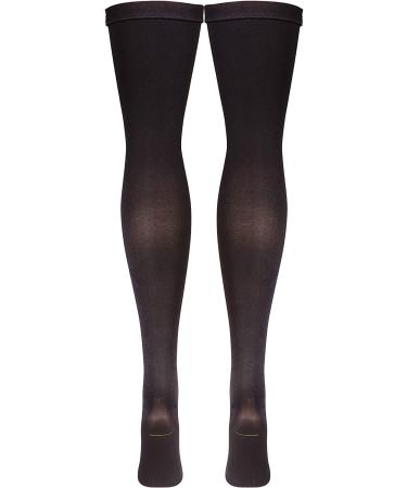 Truform 18mmHg Compression Thigh High Stockings for Men & Women - Black, Large - 1 Pair - Buy Online on GoSupps.com