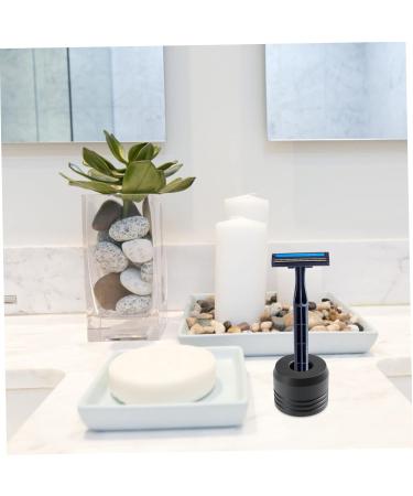 FRCOLOR Aluminum Shaving Stand - Small Practical Razor Holder - Bathroom Storage Rack (4x4cm) - Durable Black Tool Storage - Buy Online on GoSupps.com