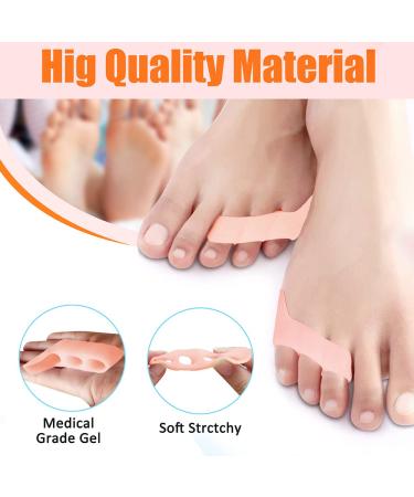 Pesalmon 8-Pack Pinky Toe Separators for Overlapping Toes - Gel Little Toe Spacers for Toe Separation and Protection (Beige) - Buy Online on GoSupps.com