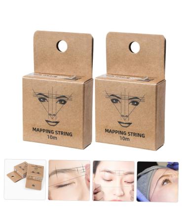 2pcs Ink Pattern Embroidery Thread Ruler Eyebrow Tattoos Tool Makeup Tool Draw a Line Micro Edge 7.5x4.5cm Brown - Buy Online on GoSupps.com