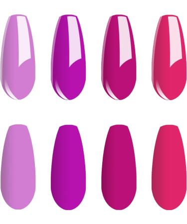 Vishine Pink Gel Nail Polish Set 4 Colors Hot Pink Tones Sakura Spring Rose Purple Fushia Dark Pink All Seasons Soak Off Long Lasting Romantic Nail Art Design Salon Home Manicure Kit for Women Girls C027 Set C027 - Buy Online on GoSupps.com