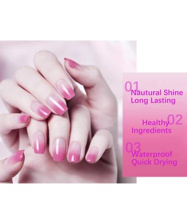 Pink Nail Polish - Quick Drying Long-Lasting Nail Varnish - Color Changing Temperature Control Nail Polish Home Nail Art Design - Without Use UV Lamp 7ml (W09) - Buy Online on GoSupps.com