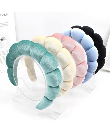 AOENJIE Spa Headbands for Washing Face or Makeup Sponge Bubble Skincare Headbands Puffy Terry Cloth Hairband for Women Skin Care Makeup Headwear Hair Accessories for Girls Cyan blue - Buy Online on GoSupps.com