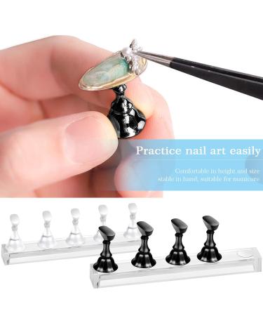 Blueseabuy Nail Stand Set - 2 Pcs Acrylic & Press On Nails Holder | Essential Nail Tips Stand for Beginners | Practical Magnetic Nail Design Accessories - Buy Online on GoSupps.com