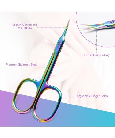 CGBE Professional Nail Smoke Scissors - Curved Tip Extra Sharp Stainless Steel for Cuticle Eyebrows & Eyelashes - Multicolored Design - Buy Online on GoSupps.com
