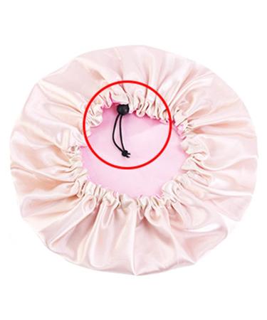 Cospack Extra Large Silk Satin Sleep Cap | Reversible Adjustable Satin Hair Cap (Pink & Beige) - Ideal for Sleeping Hair - Buy Online on GoSupps.com