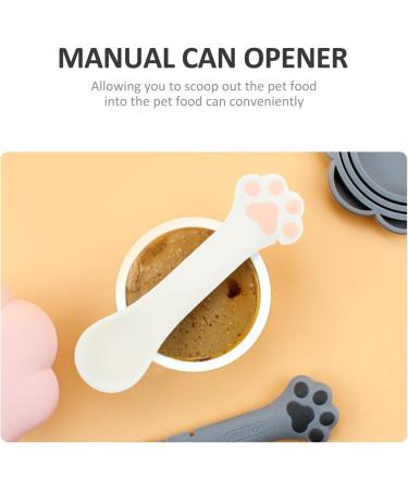 Pet Food Can Spoon & Opener Spatula Set for Dog Cat Cans | Food Safe BPA Free Cat Wet Food Spoon | Washable Lightweight Cute Cat Paw Shape Can Opener Multifunction - Buy Online on GoSupps.com