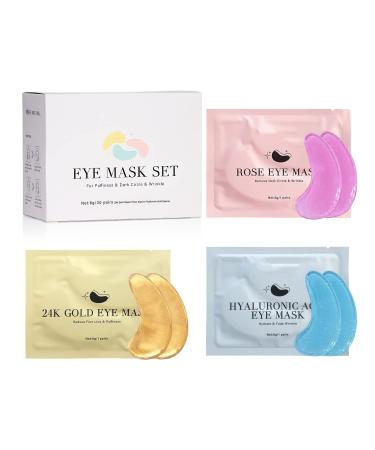 Natural Plant Extracts Under Eye Patches - 24pcs Hydrating Hyaluronic Acid Gel for Puffiness & Dark Circles - Anti-Aging Facial Treatment - Buy Online on GoSupps.com