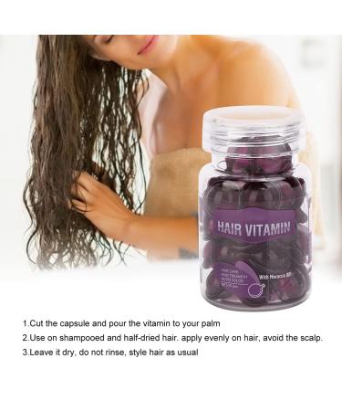 Hair Care Vitamin Capsules Serum - Moisturizing, Anti-Frizz, Repair Damage, Essential Oil Conditioner for Women (Purple) - Buy Online on GoSupps.com