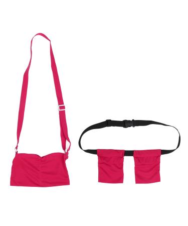 Mastectomy Drain Holder Pouches with Shower Bag Length Adjust Elastic Band Mesh Shower Bag Surgery Drainage Pouch for Surgery Mastectomy(Red)