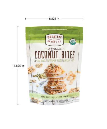 Organic Coconut Bites with Chia, Sunflower & Pumpkin Seeds - 2 Pack, 12oz Resealable Bags - Buy Online on GoSupps.com