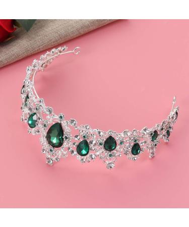 FRCOLOR Princess Crown: Green Crystal Tiara for Women - Rhinestone Queen Crowns Wedding Tiaras Headband for Birthday Halloween Party - Buy Online on GoSupps.com