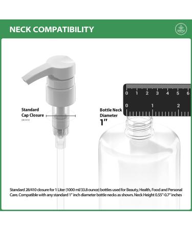 Universal Shampoo Conditioner Pump for 1L Bottles - 33.8 oz (2 Pack, White) - Buy Online on GoSupps.com