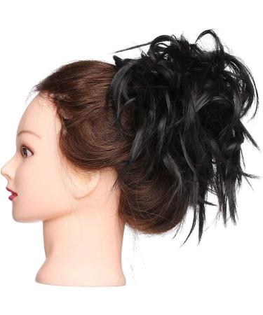 Dark Brown Synthetic Messy Hair Bun Chignon Extension - Wavy Donut Updo Scrunchy Curly Hairpiece - Buy Online on GoSupps.com