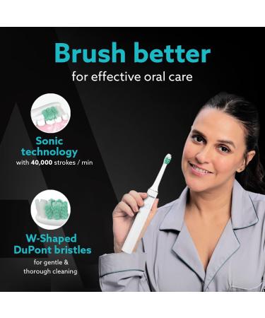 AGARO Cosmic Dlx Sonic Electric Toothbrush for Adults - Powerful Soft Nylon Bristles AAA Battery - White - International Shipping Available - Buy Online on GoSupps.com