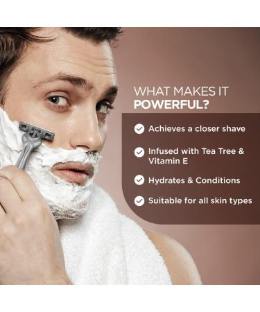 The Man Company Shaving Cream Infused with Tea Tree & Vitamin E Hydrates Conditions Achieves A Closer Shave Toxin-Free Suitable for All Skin Types 100 g - Buy Online on GoSupps.com