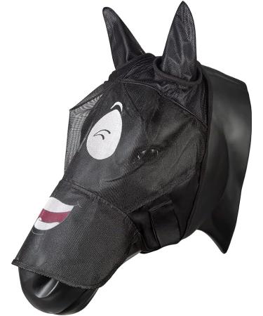 PFIFF 101013 Fly Mask for Horses - Motif Face Mask for Fly Protection | Full/Warmblood Size - Black-White - Buy Online on GoSupps.com