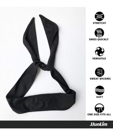 Non-Slip Sports Headband for Men & Women | Sweatband for Running Workout Tennis & More - Stretch & Moisture Wicking Schwarz - Buy Online on GoSupps.com