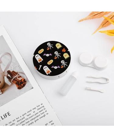 Buy Bagea-Ka Halloween Ghosts & Skeletons Contact Lens Case - Eye Care Kit with Mirror Tweezers & Solution Bottle for Travel & Home - Buy Online on GoSupps.com