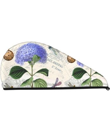 Vintage Flower Microfiber Hair Towel | Super Absorbent Quick-Dry Cap for Long Curly & Thick Hair - Soft Coral Velvet for Women - Buy Online on GoSupps.com
