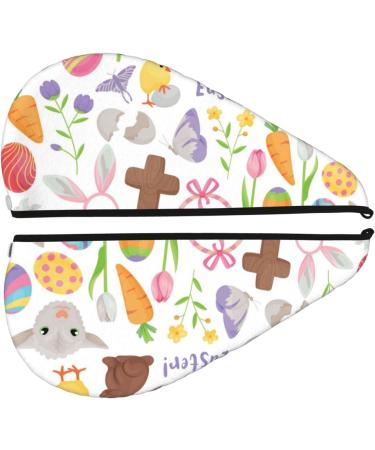 Happy Easter Microfiber Hair Towel - Super Absorbent Coral Velvet Wrap for Long Curly & Thick Hair - Buy Online on GoSupps.com