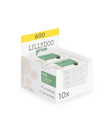 LILLYDOO green Natural wet wipes 600 pieces (10 x 60) 100% plastic-free wipes without perfumes (FSC Mix) - Buy Online on GoSupps.com