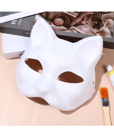 Shop Kichvoe Cat Masks - 6-Piece Kitsune Fox Half Masks | DIY White Animal Face Covers for Cosplay & Masquerade Party Accessories - Buy Online on GoSupps.com