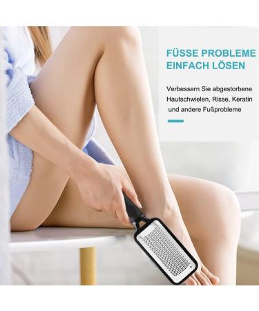 Wujun 2-Piece Stainless Steel Foot Grater Set for Hard Skin Removal - Double-Sided Callus Remover for Wet & Dry Cracked Feet - Buy Online on GoSupps.com