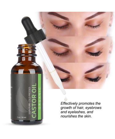Natural Castor Oil for Eyelash & Eyebrow Growth | Moisturizing Body Massage Oil with Applicator | Nourish Beard & Hair - Buy Online on GoSupps.com
