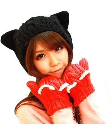 Womens Woolen Knitted Ear Hat with Hairball - Winter Warmth Baseball Cap - Buy Online on GoSupps.com