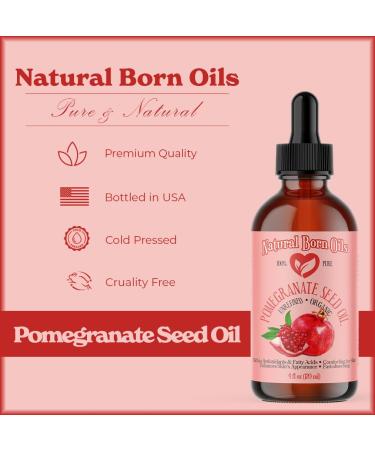 8oz Pomegranate Seed Oil 100% Pure and Natural Organic and Rich in Antioxidants for Supple Soft Skin and Hair - Includes Pump & Flip Cap - Buy Online on GoSupps.com