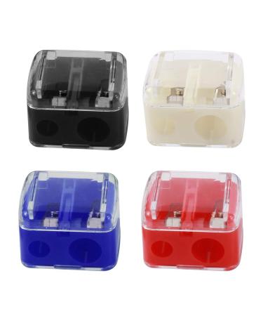 Ancoo 4 Pieces Pencil Sharpener for Eyebrow Eyeliner 2 Holes Dual Sharpener Eye Makeup Pencil Sharpener