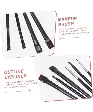 Baluue 6pcs Eyeliner Makeup Brush Dual-use Brush Oblique Eyeliner Brush Eye Brush Rayon Wooden Handle Black - Buy Online on GoSupps.com