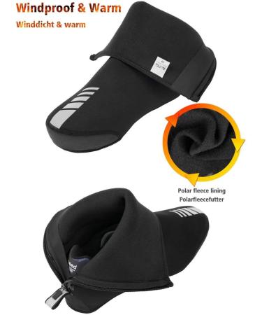 ROTTO Overshoes - Waterproof Bicycle Shoe Covers for Unisex Winter Cold Protection | MTB & Road Bike - Medium Black - Buy Online on GoSupps.com