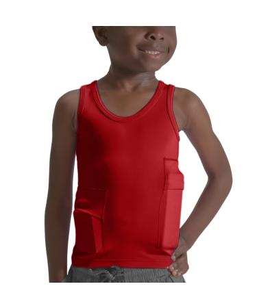 RevelWear Scoop Neck Tank Top for Children with Insulin Pump Pocket - Insulin Pump Clothing for Diabetics Red Small S-red - Buy Online on GoSupps.com