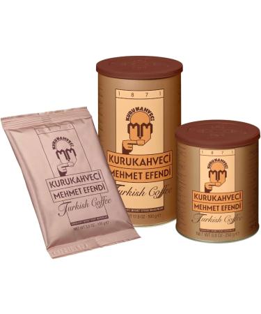KURUKAHVECI MEHMET EFENDI Turkish Coffee 3 Pack Arabica Beans Roasted Ground Rich Aroma Fresh Medium to Heavy Original Taste Since 1871 (100g) - Buy Online on GoSupps.com
