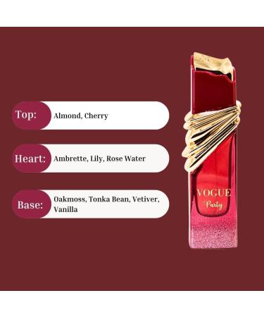 Maison Alhambra Vogue Party Eau De Parfum Spray 100ML (3.4 OZ) Long Lasting Sweet Floral Inviting. Fruity Floral Vanilla Almond - Buy Online on GoSupps.com